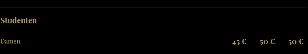 Cjk - Hair Atelier - Preisliste für Damenfrisuren